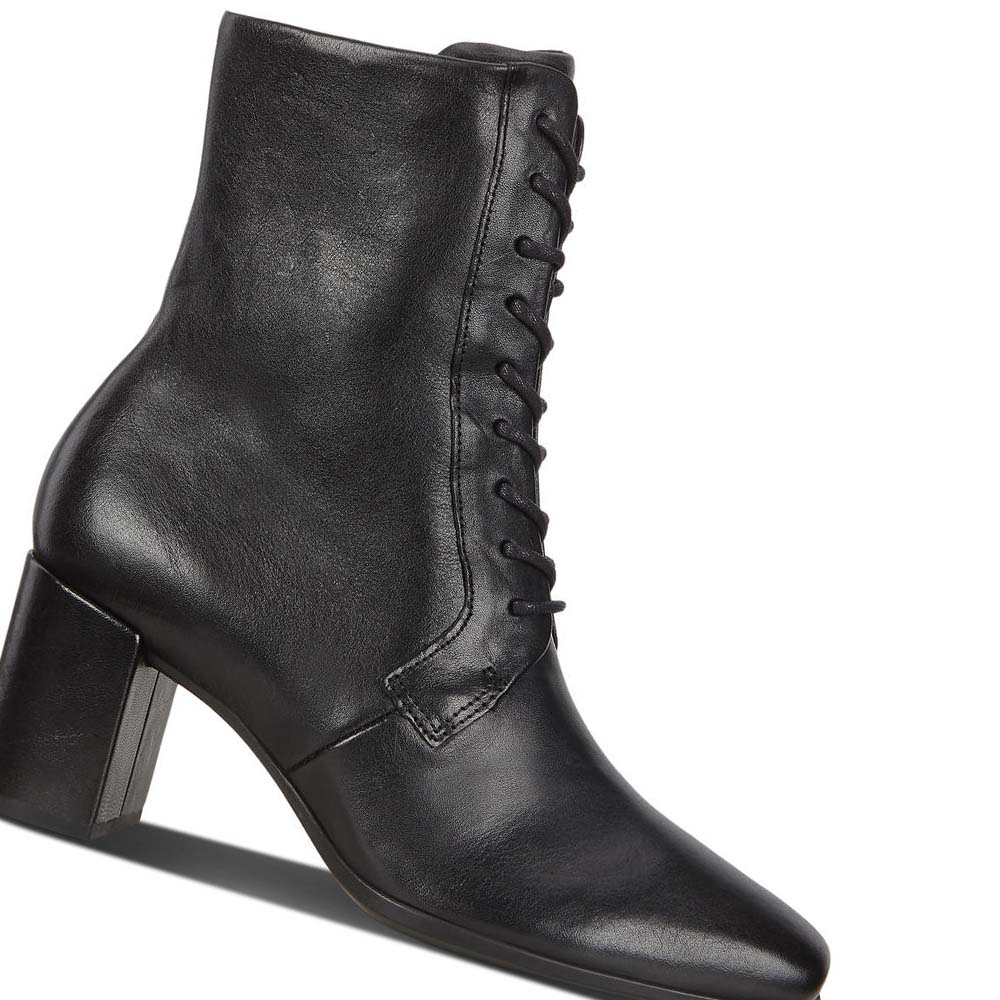 Women's Ecco Shape 60 Squared Lace-up Boots Black | USA 33YXF